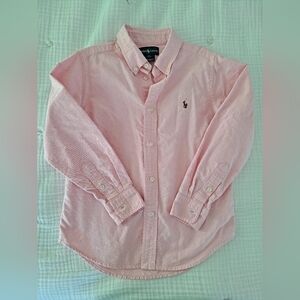Ralph Lauren Pink Button Down Oxford Shirt. Size 7 Boys